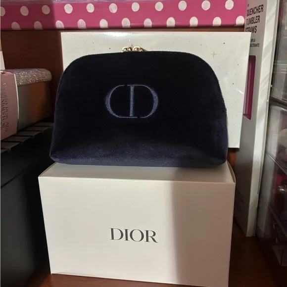 Dior Midnight Blue Velvet Cosmetic Case - Picture 2 of 5